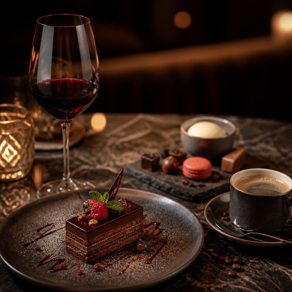 美味しい料理の後は、デザートとコーヒー・ワインで締めくくりを！